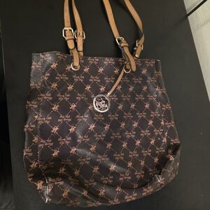 Beverly Hills Polo Club Black and Brown Crossbody Bag